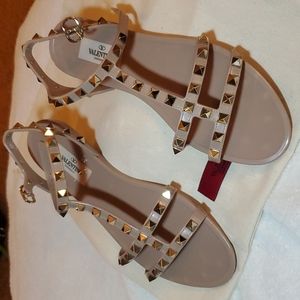 Valentino Rockstud Jelly Flat Gladiator Sandals